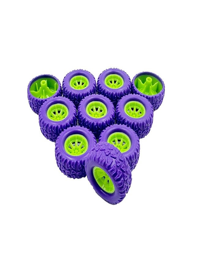 URIMPAVIDO 10PCS Toy Car Wheel RC Car Rubber Tire Wheel with 5PCS Shaft Round Rod Axles for RC Car Truck Robot DIY Model Toy Wheel Parts (2x29mm Purple) - Image 5